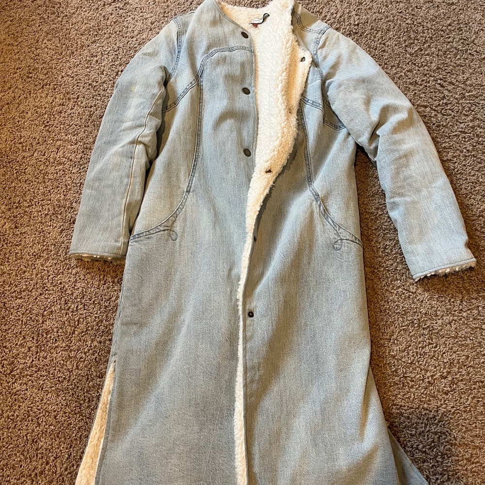 Denim pilcro duster coat